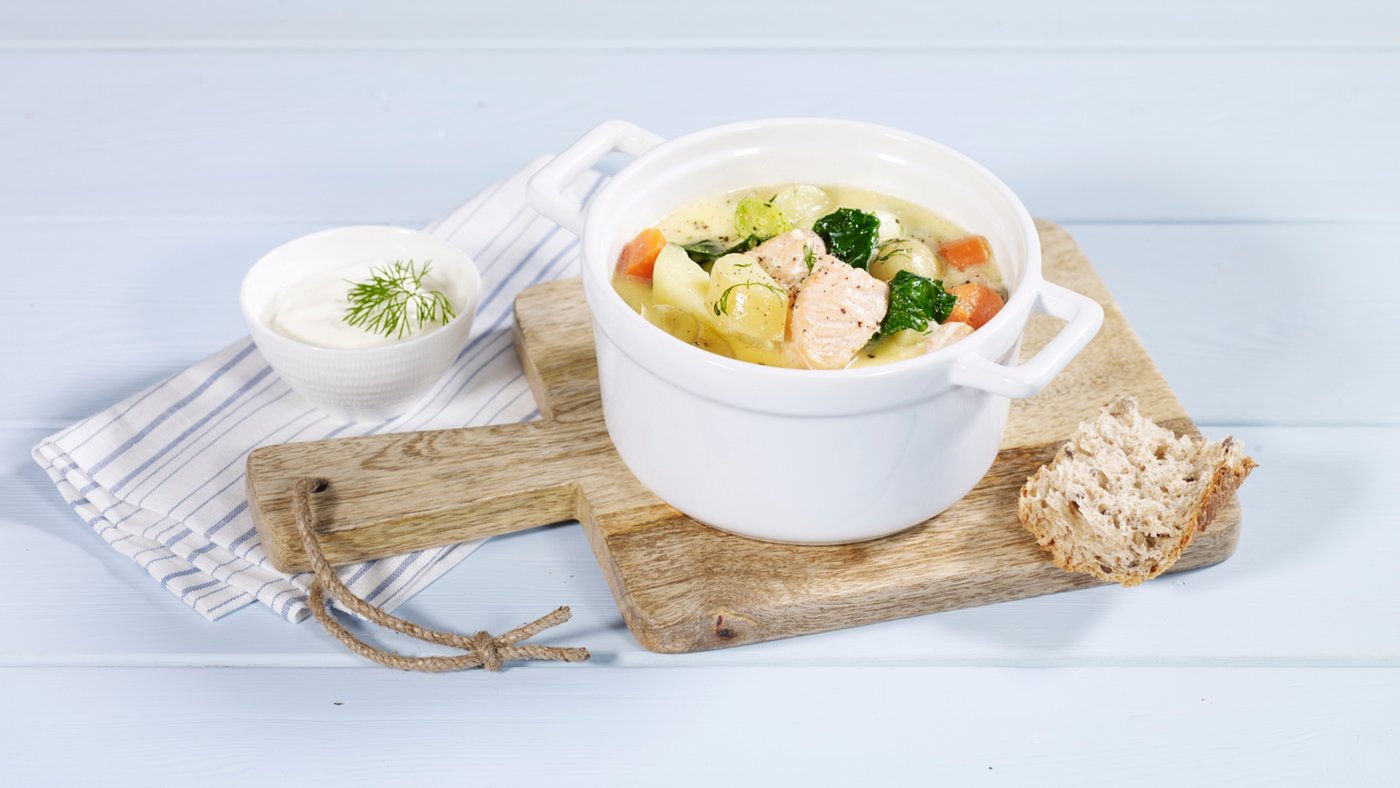 Sunn mat på budsjett - fiskegryte - klinisk ernæringsfysiolog Anne Marie Skjølsvik